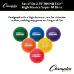 Champion Sports Rhino Skin 2.75" High Bounce Super 70 Foam Ball