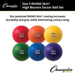 Champion Sports Rhino Skin High Bounce Soccer Ball Set