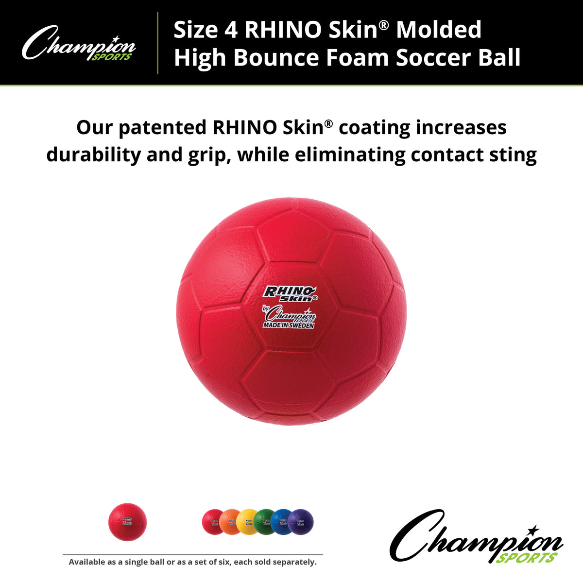 Champion Sports Rhino Skin Molded Foam Soccer Ball