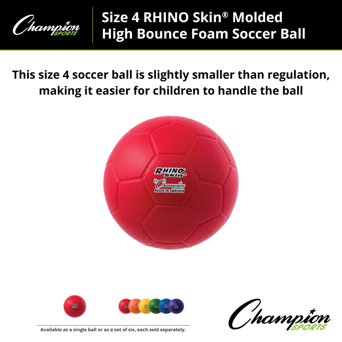 Champion Sports Rhino Skin Molded Foam Soccer Ball