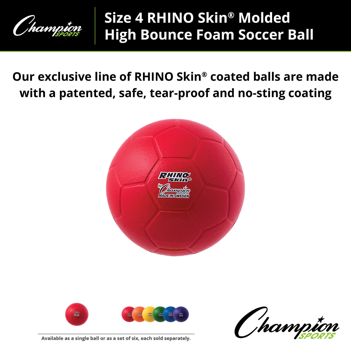 Champion Sports Rhino Skin Molded Foam Soccer Ball