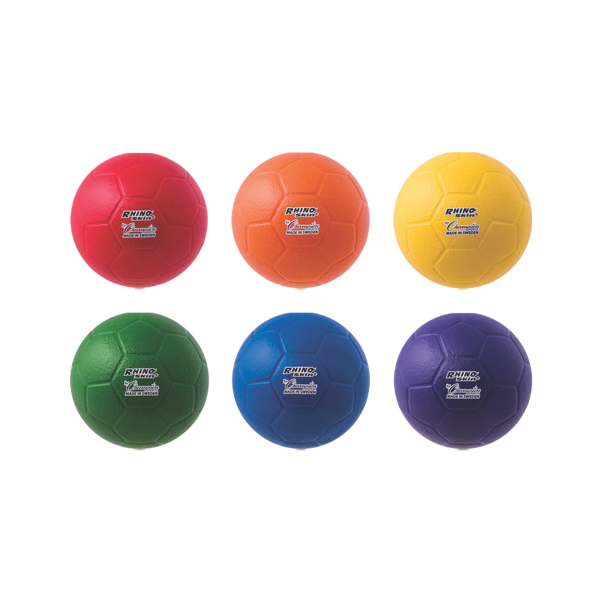 Champion Sports Rhino Skin Medium Bounce Size 5 Soccer Ball Set - Set of 6