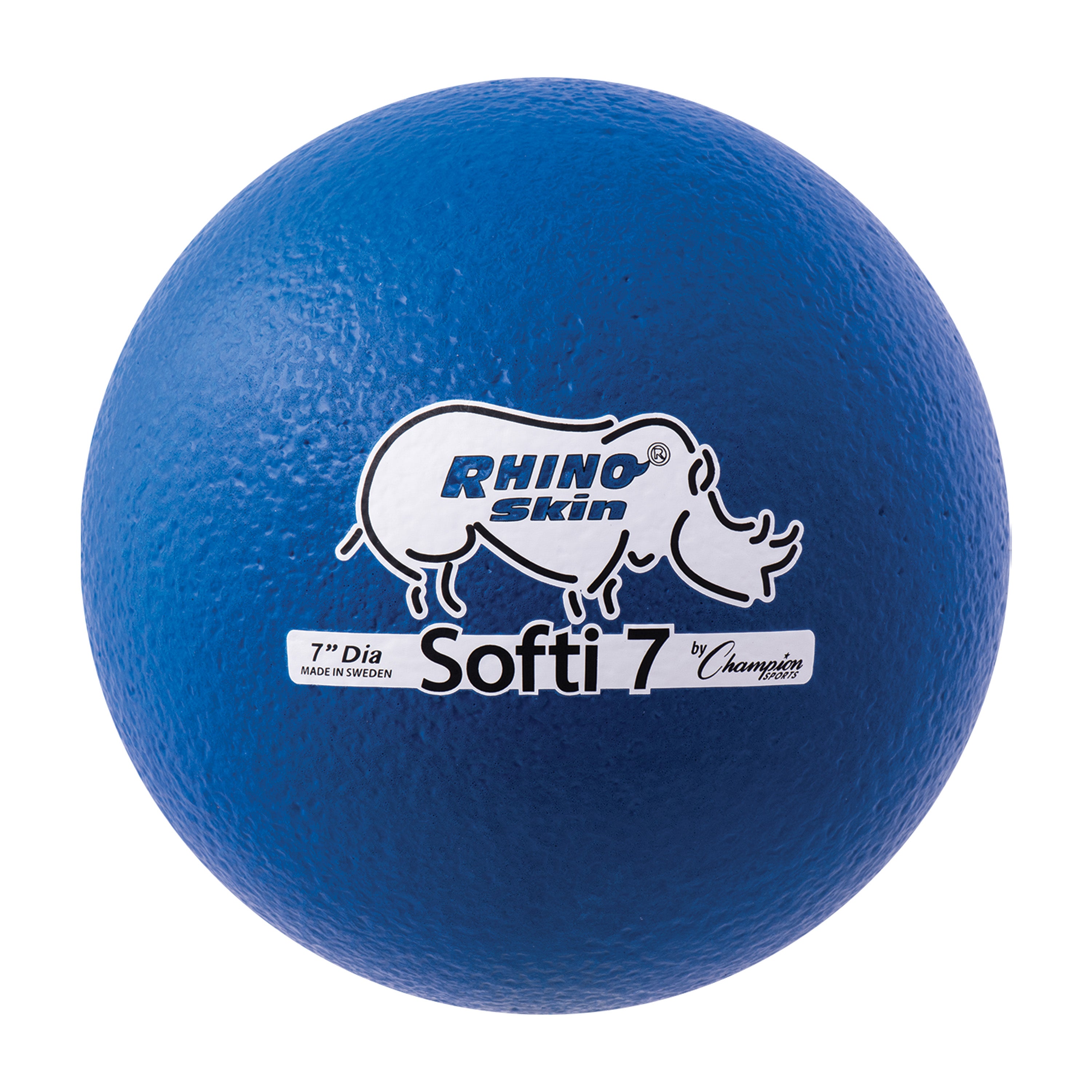 Champion Sports Rhino Skin 7" Softi Low Bounce Foam Ball, Blue