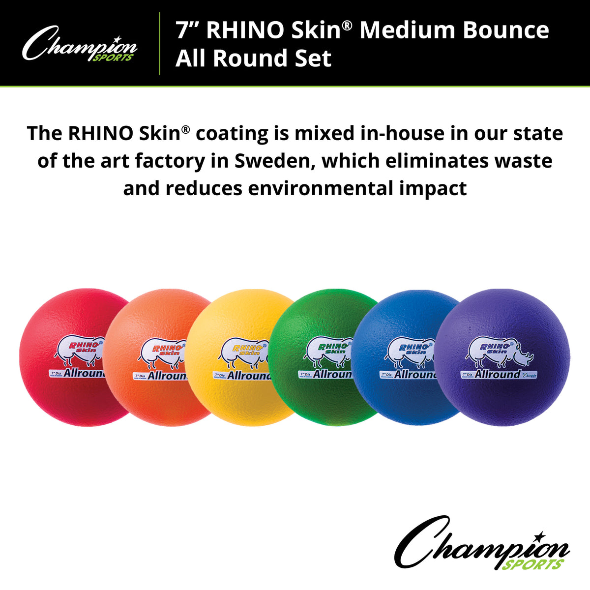 Champion Sports Rhino Skin 7" Medium Bounce Allround Foam Ball