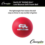 Champion Sports Rhino Skin 8.25" Low Bounce Softi Foam Ball, Red