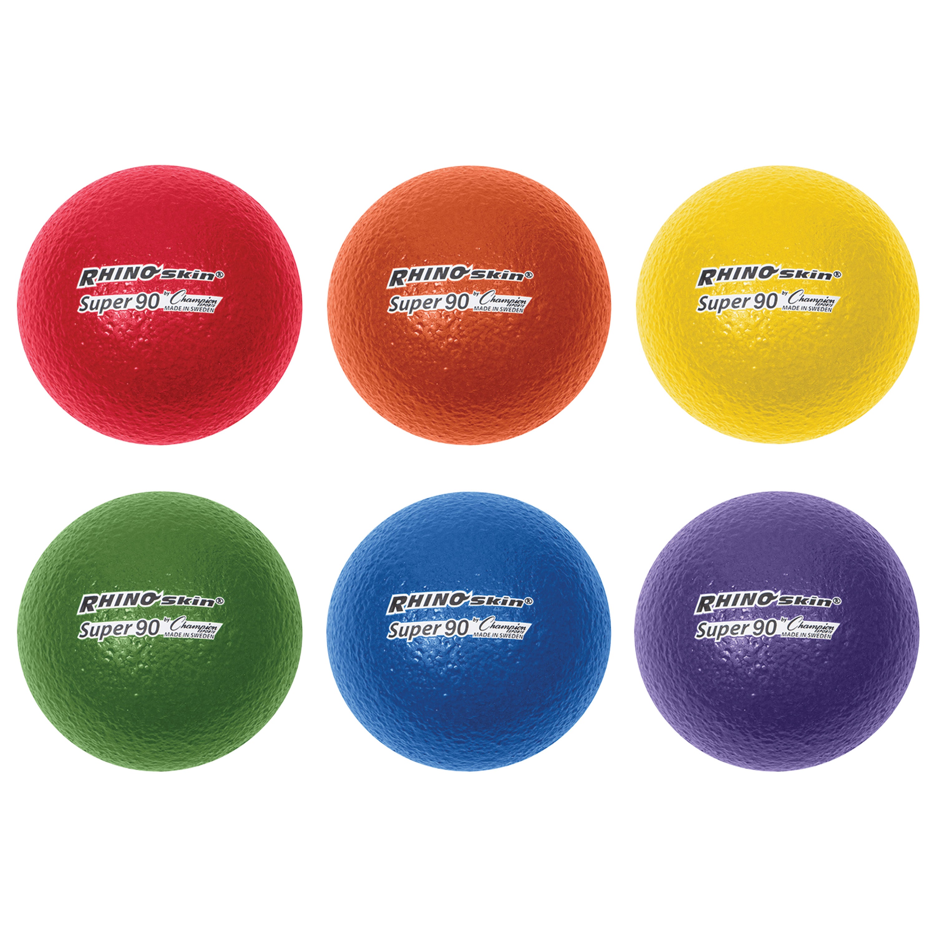 Champion Sports Rhino Skin 3.5" Super 90 High Bounce Foam Ball - Set of 6 (Assorted Colors)