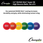 Champion Sports Rhino Skin 3.5" Super 90 High Bounce Foam Ball