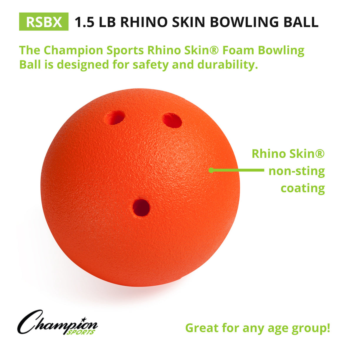 Champion Sports Rhino Skin 1.5 lb Foam Bowling Ball
