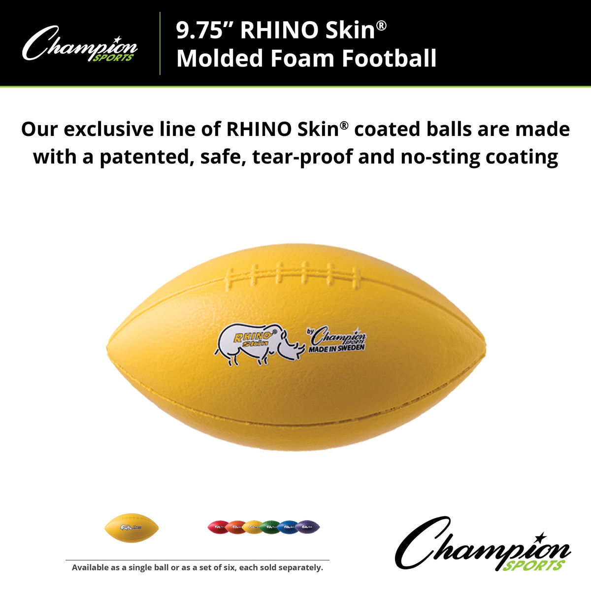 Champion Sports Rhino Skin Molded Foam Football