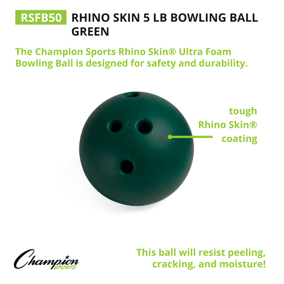 Champion Sports Rhino Skin Weighted Foam Bowling Ball