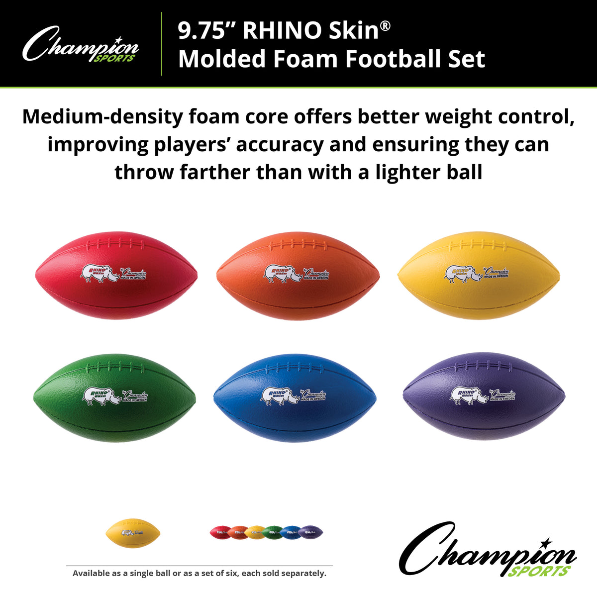 Champion Sports Rhino Skin Molded Foam Football