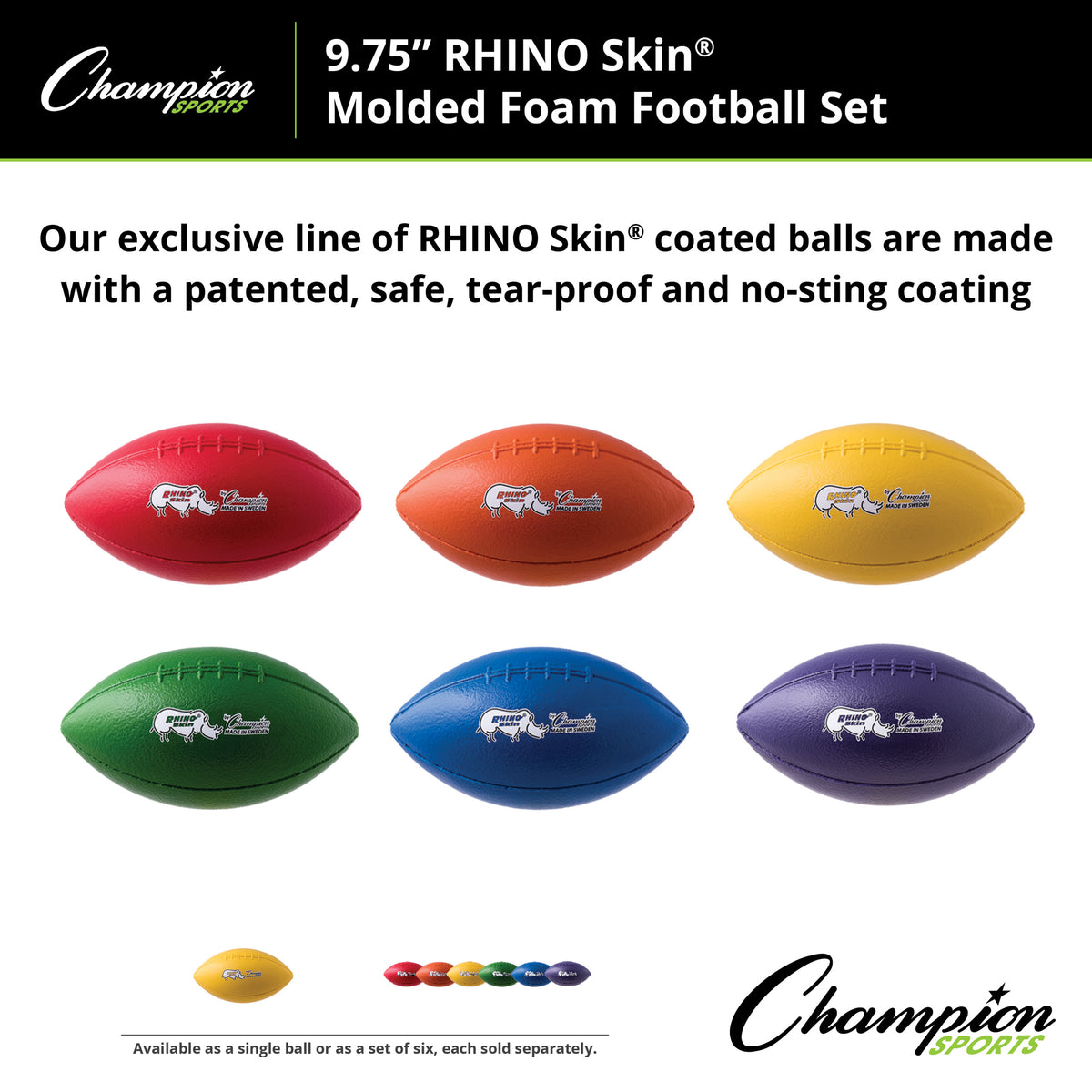 Champion Sports Rhino Skin Molded Foam Football