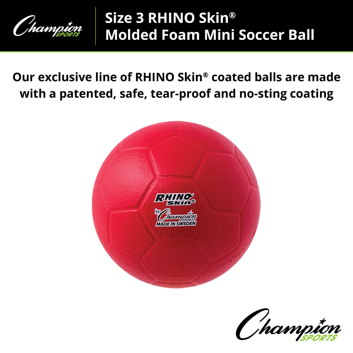 Champion Sports Rhino Skin Molded Foam Soccer Ball