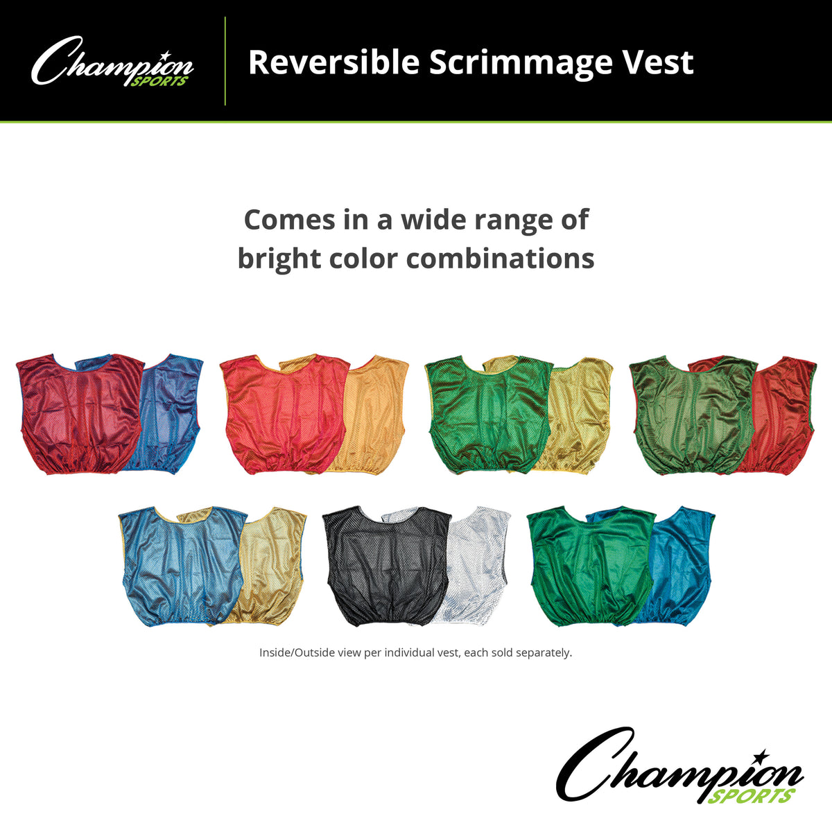Champion Sports Reversible Scrimmage Vest - Adult