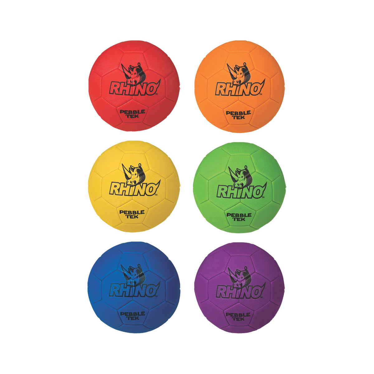 Champion Sports Rhino Skin 8.5" Pebble Tek Soccer Ball Set - Set of 6