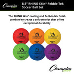 Champion Sports Rhino Skin 8.5" Pebble Tek Soccer Ball Set - Set of 6