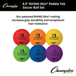 Champion Sports Rhino Skin 8.5" Pebble Tek Soccer Ball Set - Set of 6
