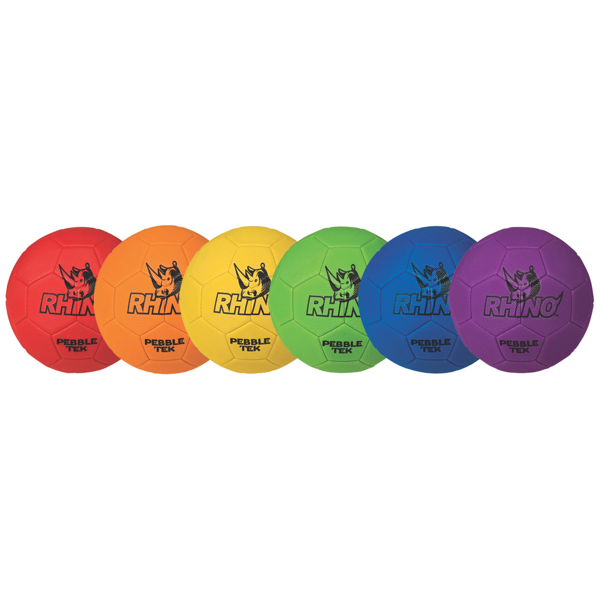 Champion Sports Rhino Skin 8.5" Pebble Tek Soccer Ball Set - Set of 6