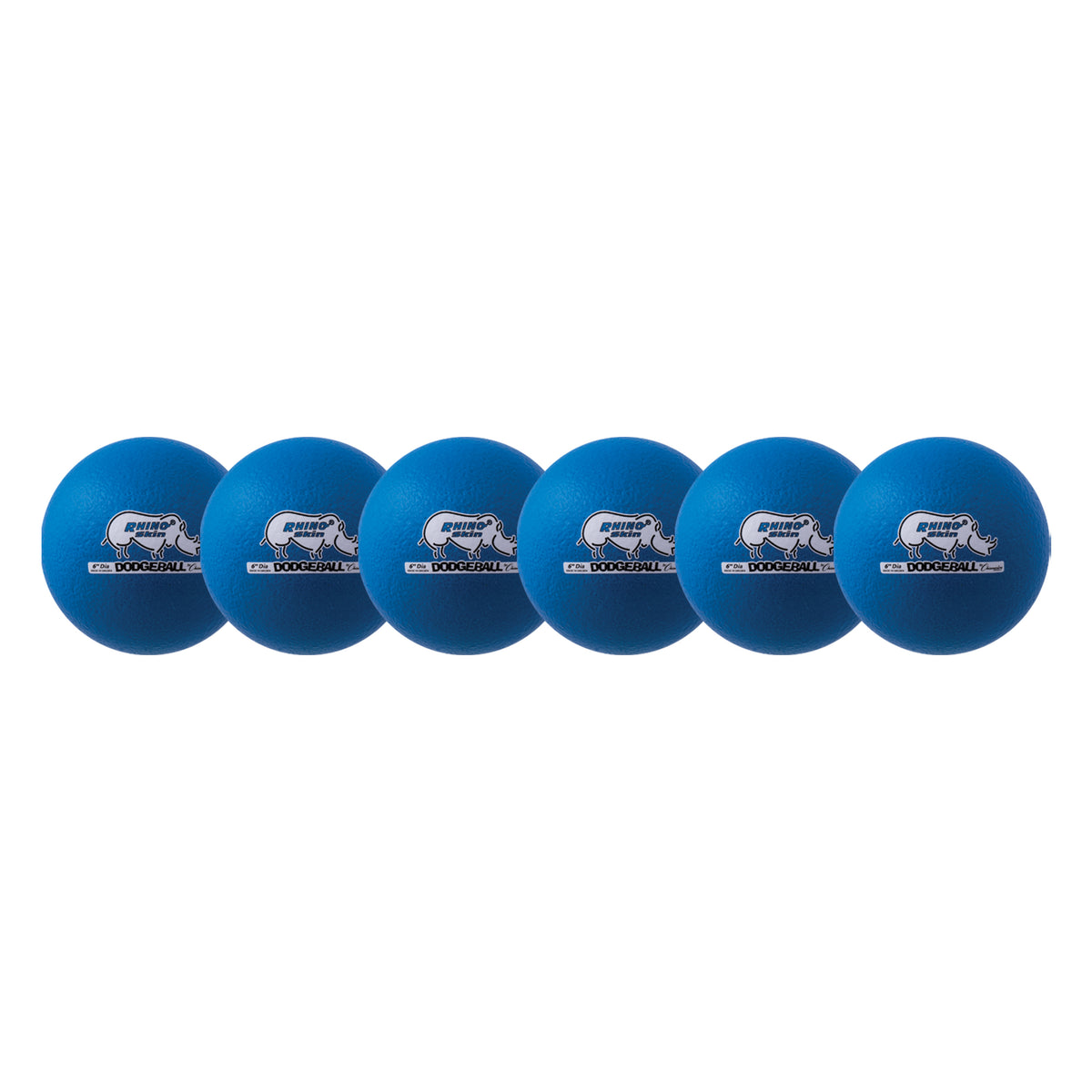 Champion Sports Rhino Skin 6" Low Bounce Dodgeball - Set of 6 - Neon Blue