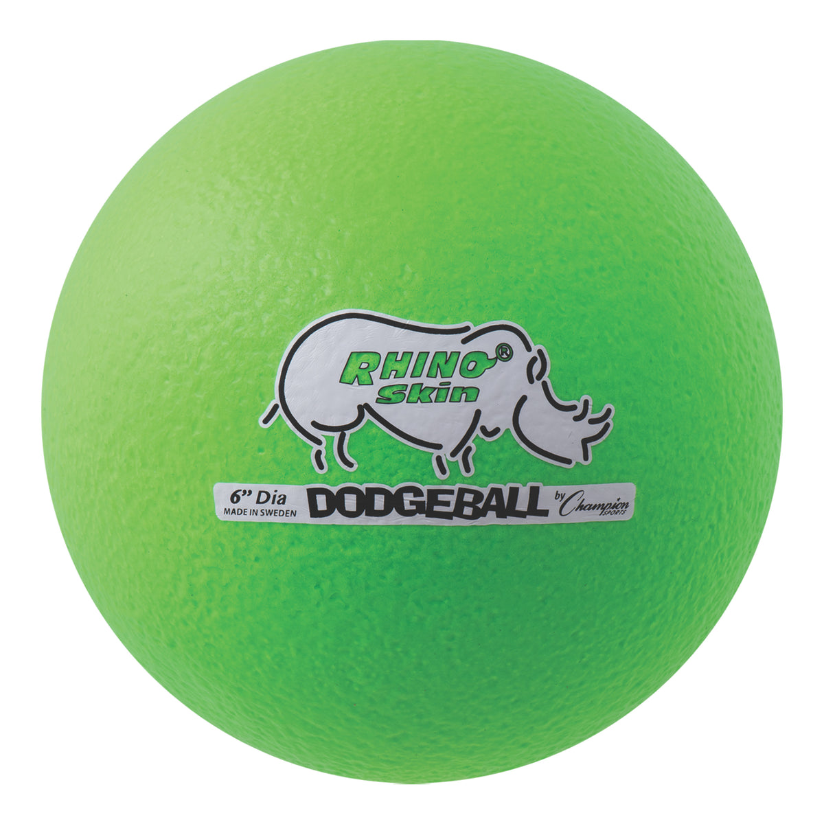 Champion Sports Rhino Skin 6" Low Bounce Dodgeball - Neon Green