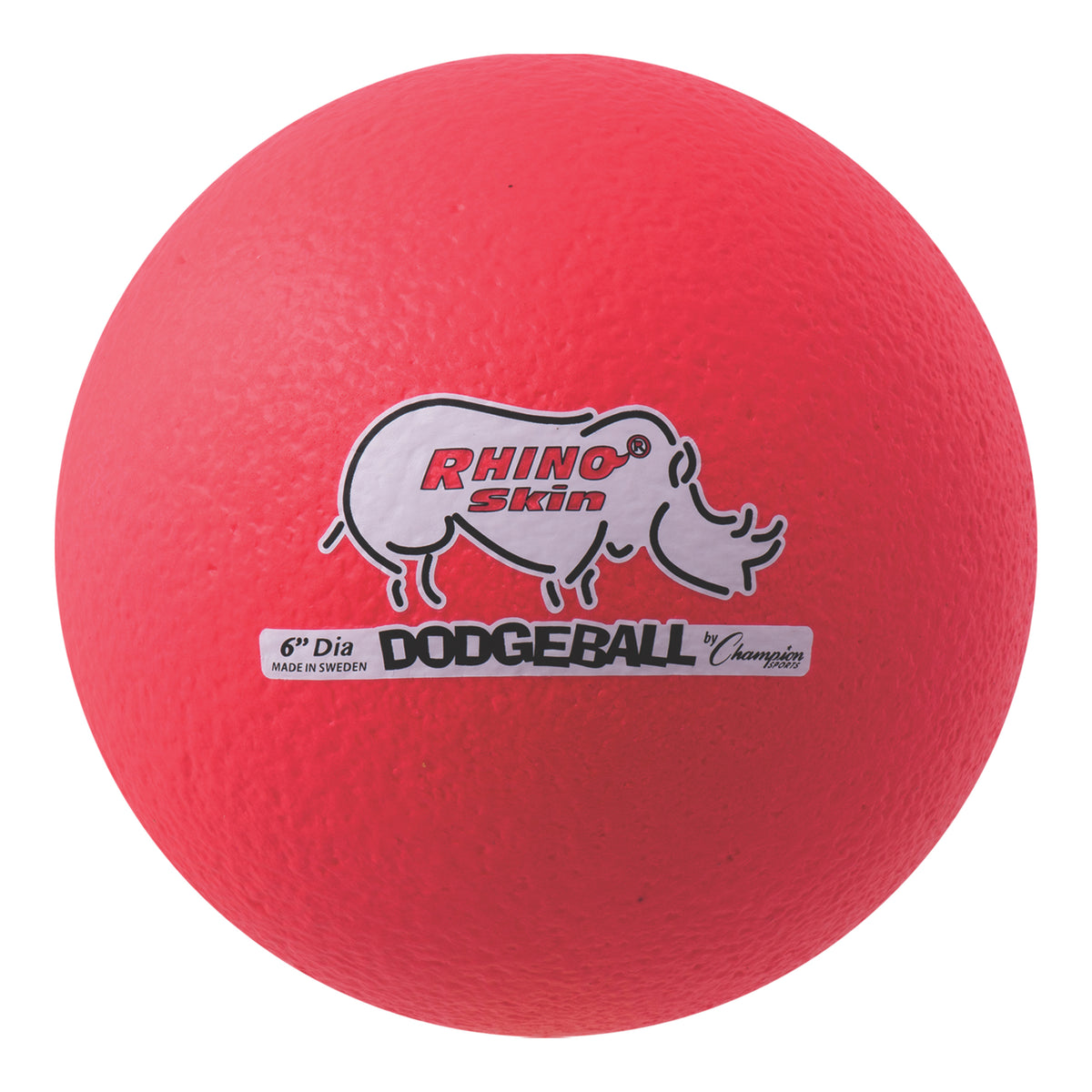 Champion Sports Rhino Skin 6" Low Bounce Dodgeball - Neon Red