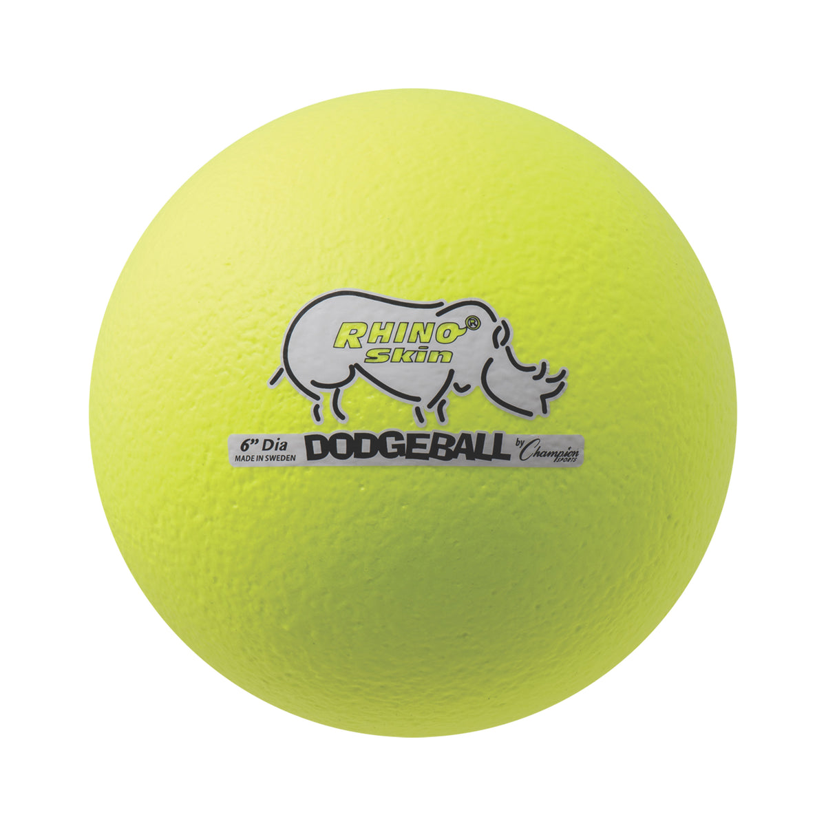 Champion Sports Rhino Skin 6" Low Bounce Dodgeball - Neon Yellow