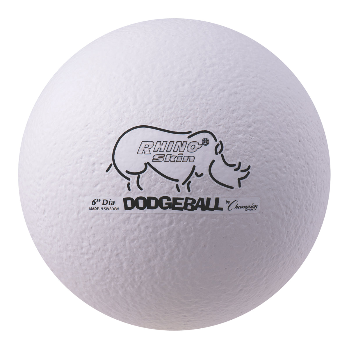 Champion Sports Rhino Skin 6" Low Bounce Dodgeball - White