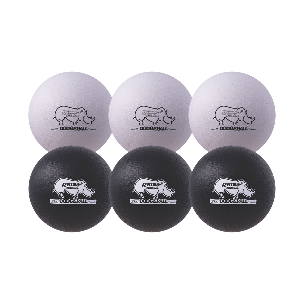 Champion Sports Rhino Skin 7" Low Bounce Dodgeball - Set of 6