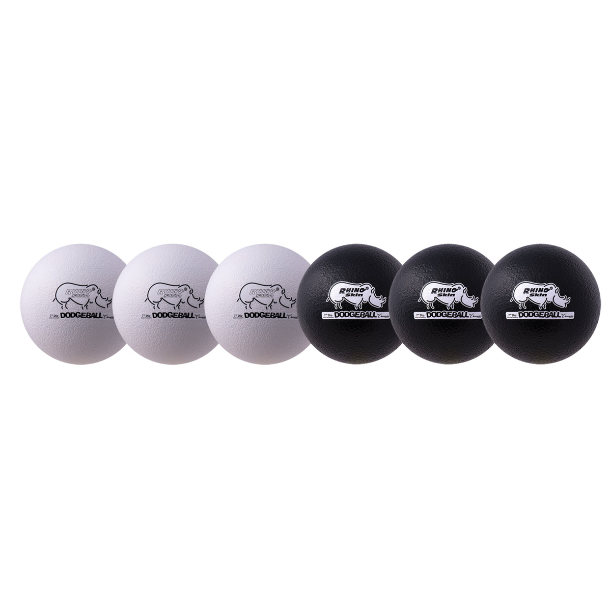 Champion Sports Rhino Skin 7" Low Bounce Dodgeball - Set of 6