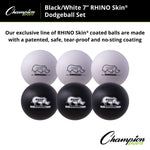 Champion Sports Rhino Skin 7" Low Bounce Dodgeball - Set of 6