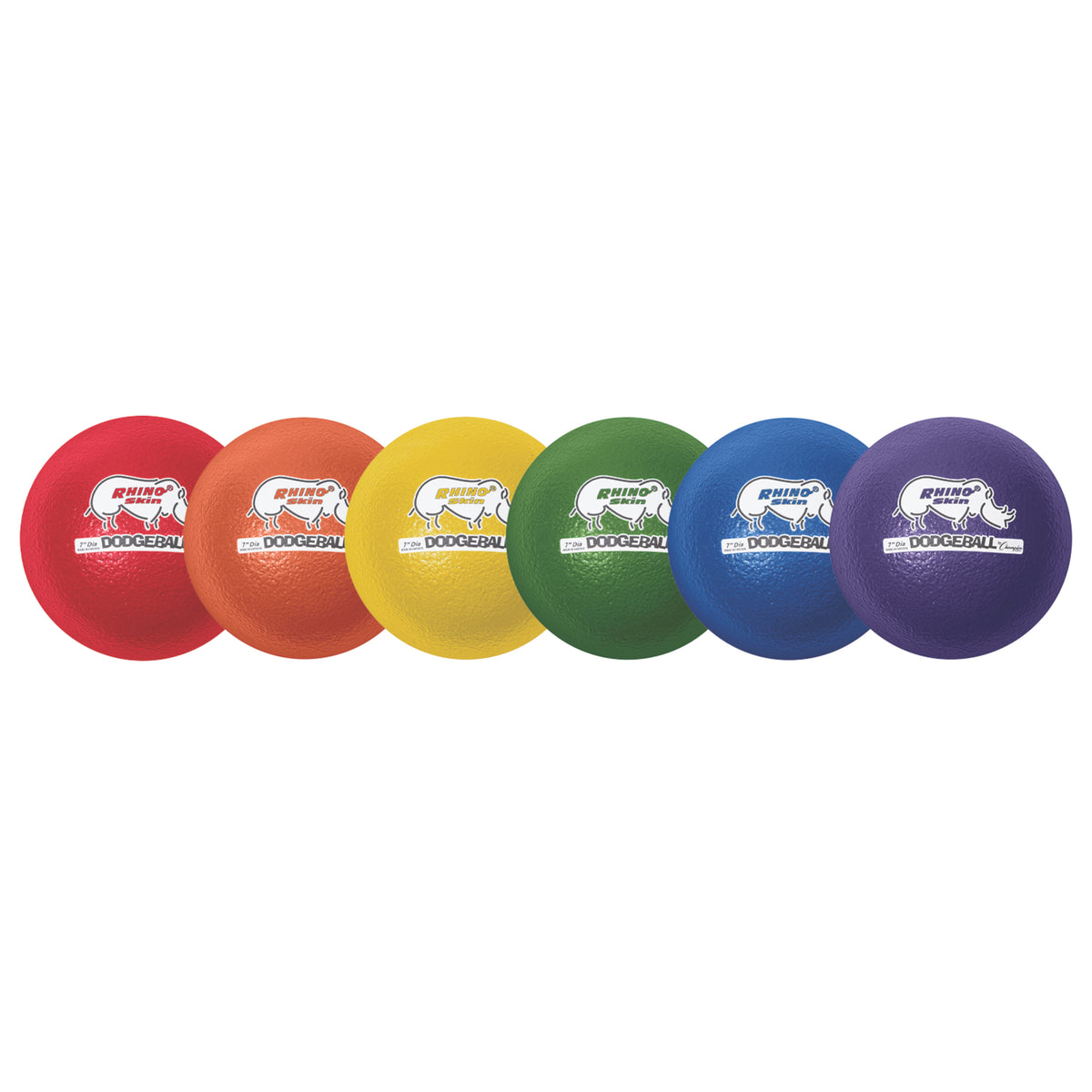 Champion Sports Rhino Skin 7" Low Bounce Dodgeball - Set of 6