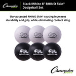 Champion Sports Rhino Skin 8" Low Bounce Dodgeball - Set of 6