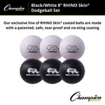 Champion Sports Rhino Skin 8" Low Bounce Dodgeball - Set of 6