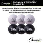 Champion Sports Rhino Skin 8" Low Bounce Dodgeball - Set of 6