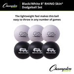 Champion Sports Rhino Skin 8" Low Bounce Dodgeball - Set of 6