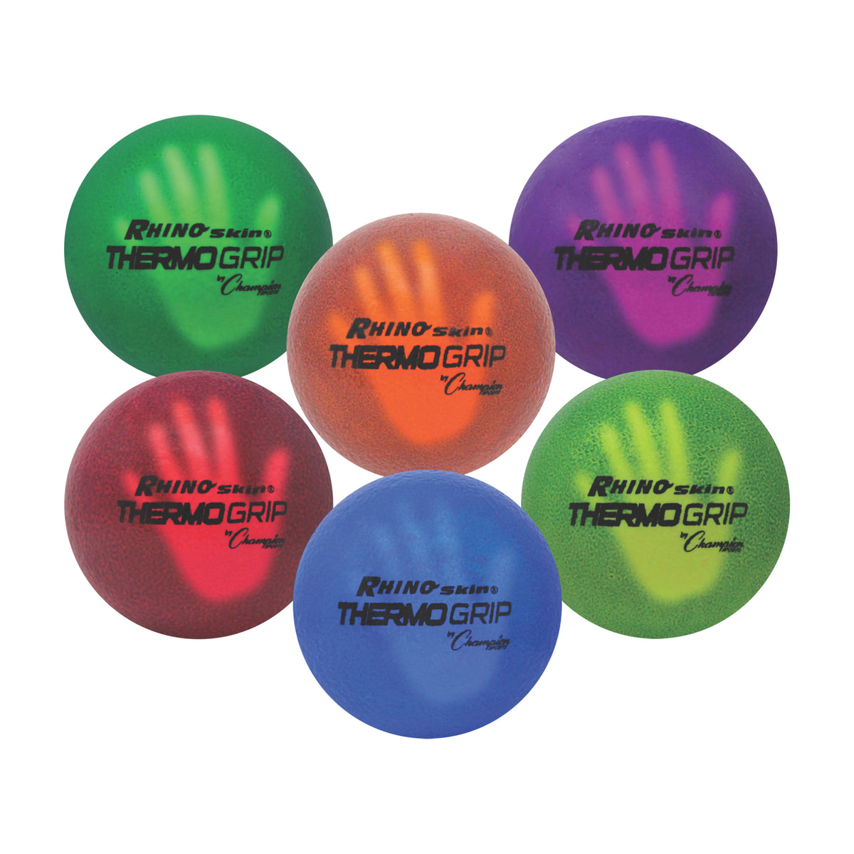 Champion Sports Rhino Skin Thermo Grip Dodgeball Set - Set of 6