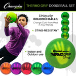 Champion Sports Rhino Skin Thermo Grip Dodgeball Set - Set of 6