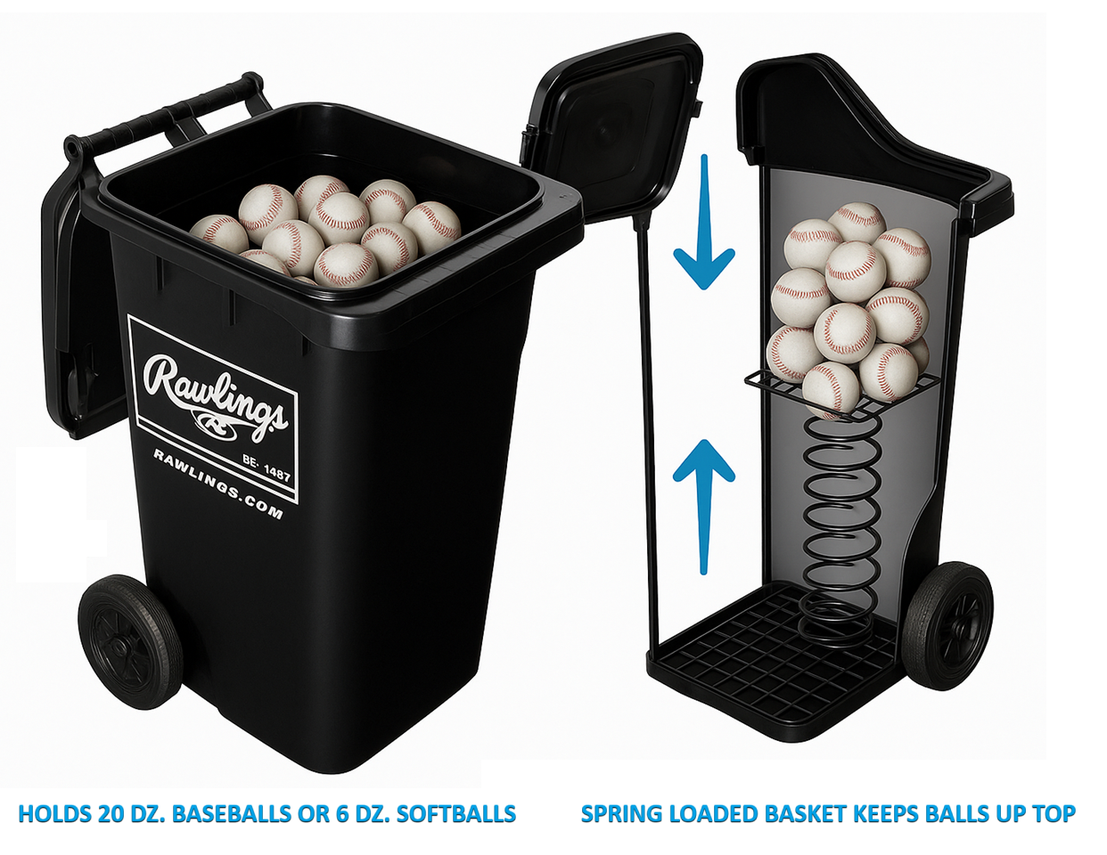 Rawlings Rolling Ball Bin RBALLBIN