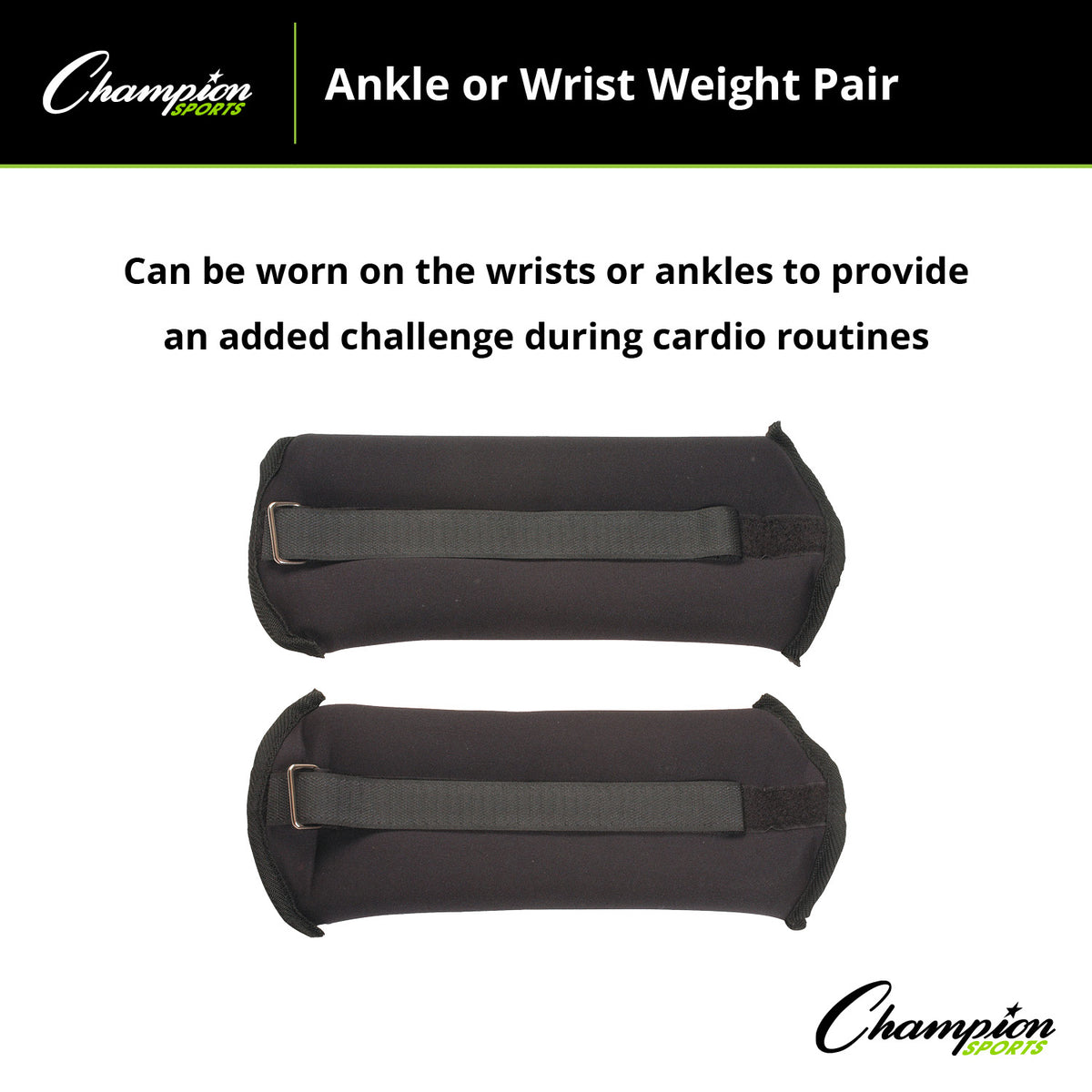Champion Sports Adjustable Ankle/Wrist Weights - Pair