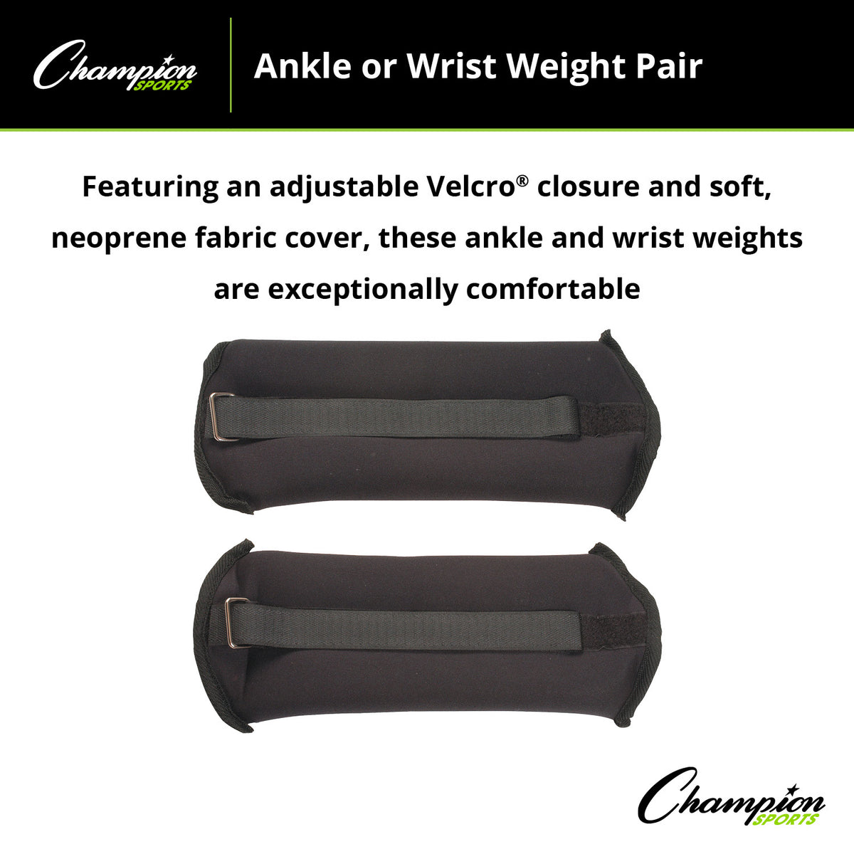 Champion Sports Adjustable Ankle/Wrist Weights - Pair