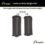 Champion Sports Adjustable Ankle/Wrist Weights - Pair