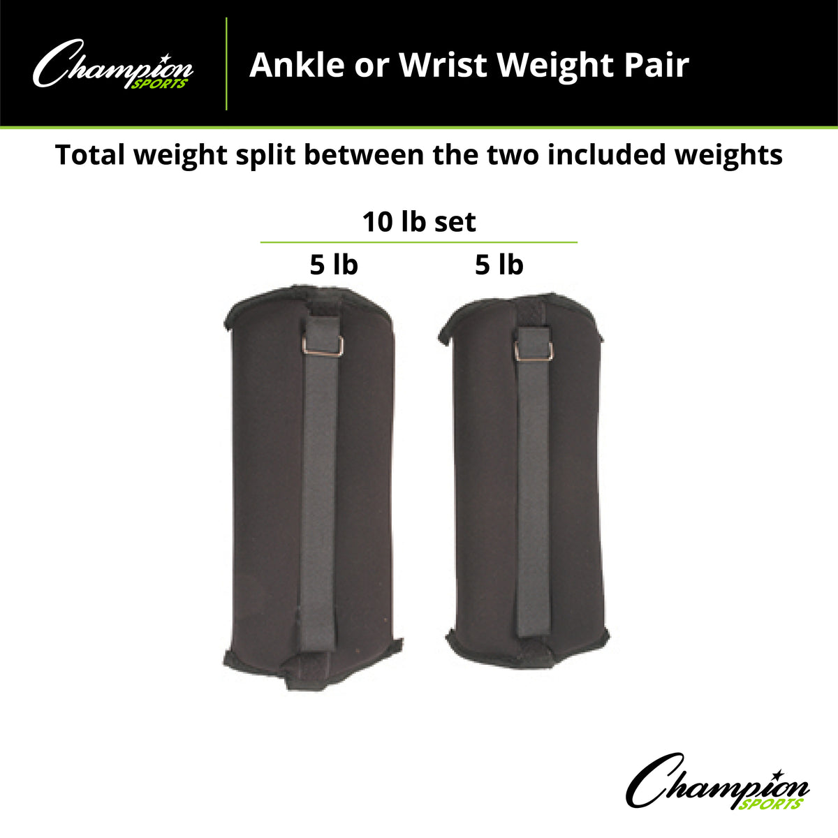 Champion Sports Adjustable Ankle/Wrist Weights - Pair