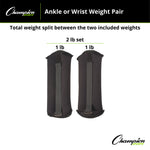 Champion Sports Adjustable Ankle/Wrist Weights - Pair