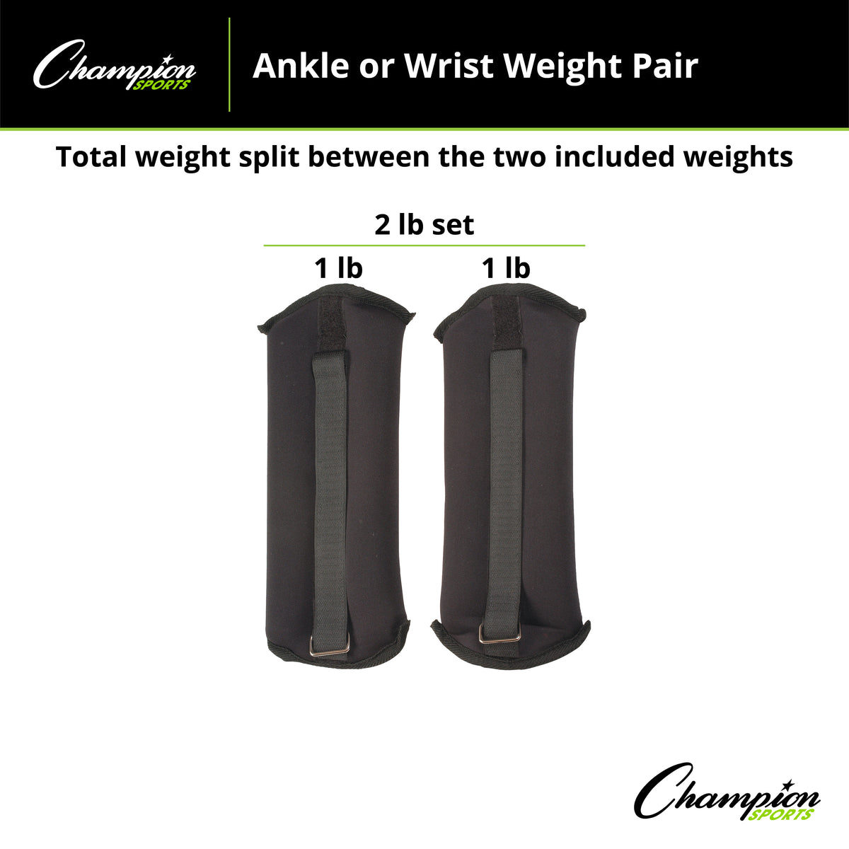 Champion Sports Adjustable Ankle/Wrist Weights - Pair