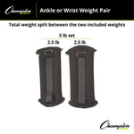 Champion Sports Adjustable Ankle/Wrist Weights - Pair