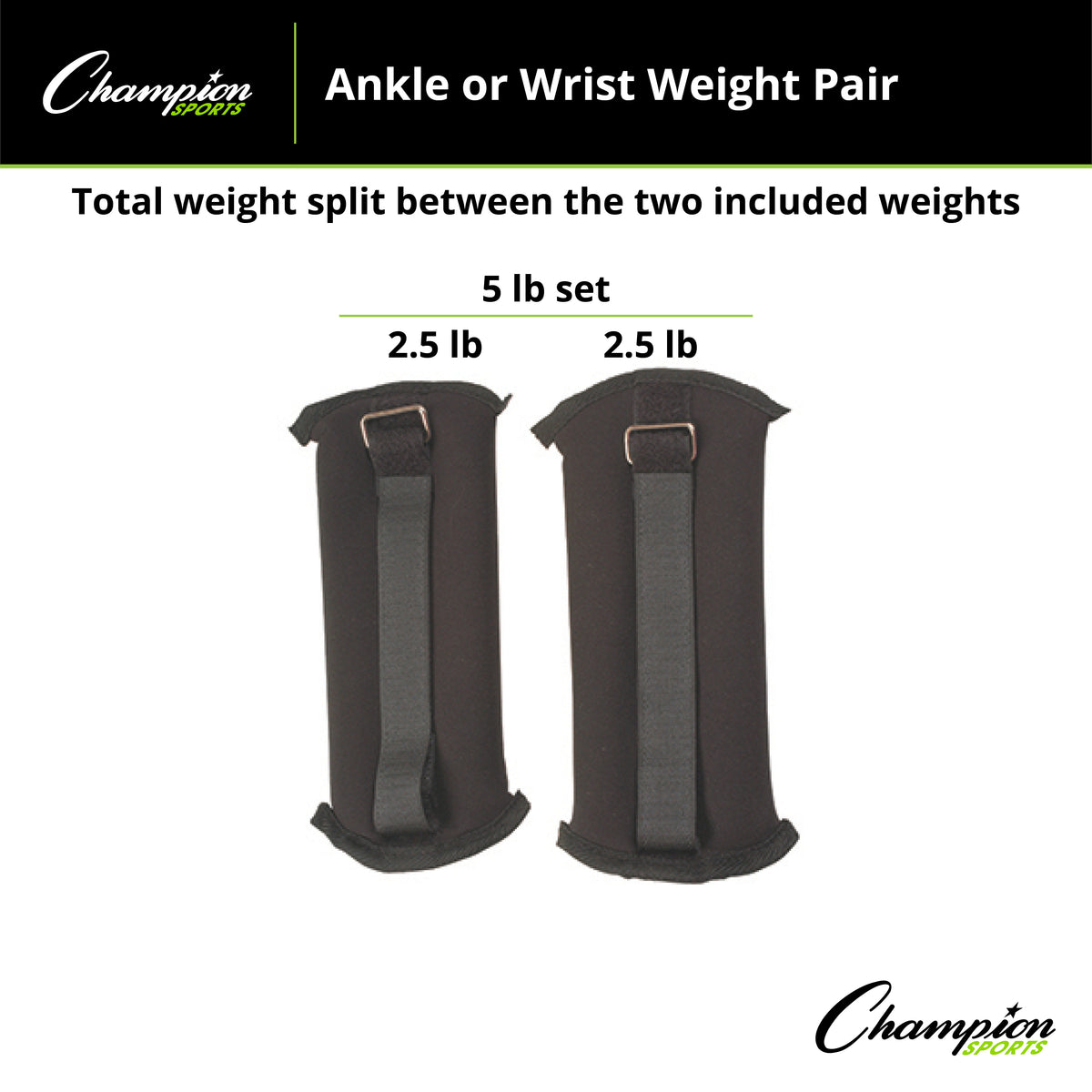 Champion Sports Adjustable Ankle/Wrist Weights - Pair