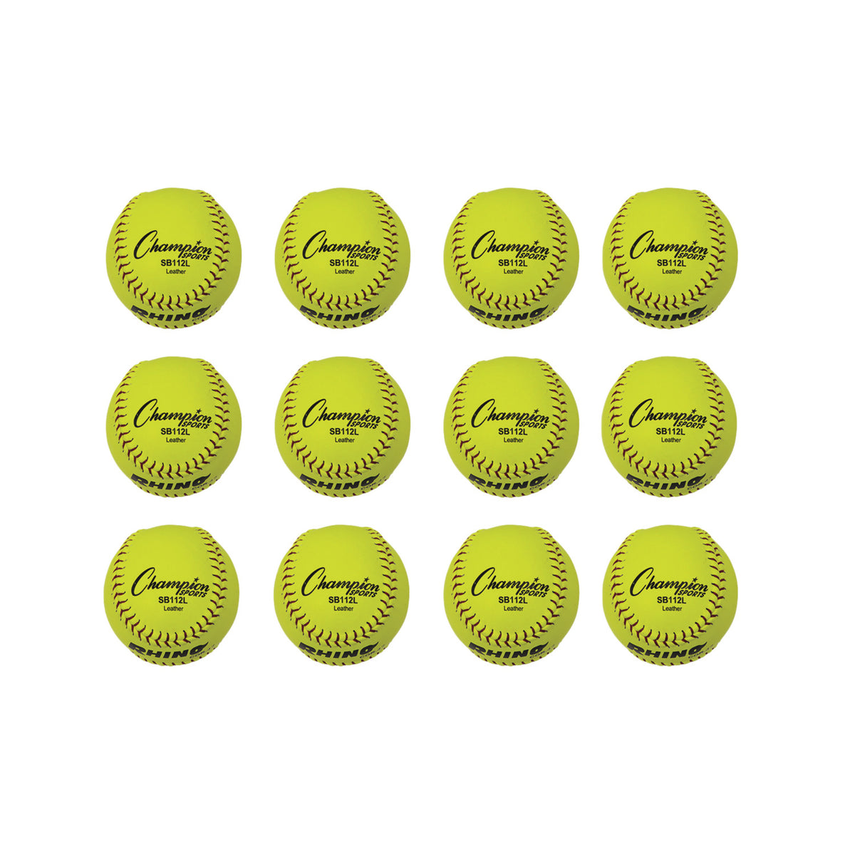 Champion Sports 12" Leather Cork Core Softball - Dozen