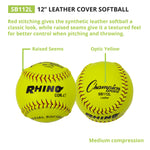 Champion Sports 12" Leather Cork Core Softball - Dozen