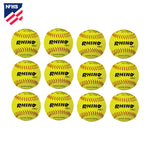 Champion Sports 11" Leather Poly Core Softball, NFHS Approved - Dozen