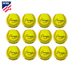 Champion Sports 11" Leather Poly Core Softball, NFHS Approved - Dozen
